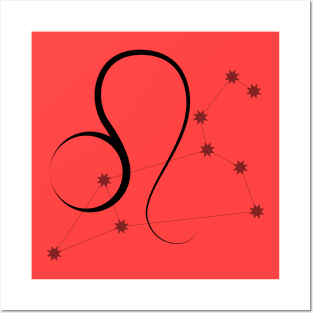 Leo - Zodiac Sign Symbol and Constellation Posters and Art